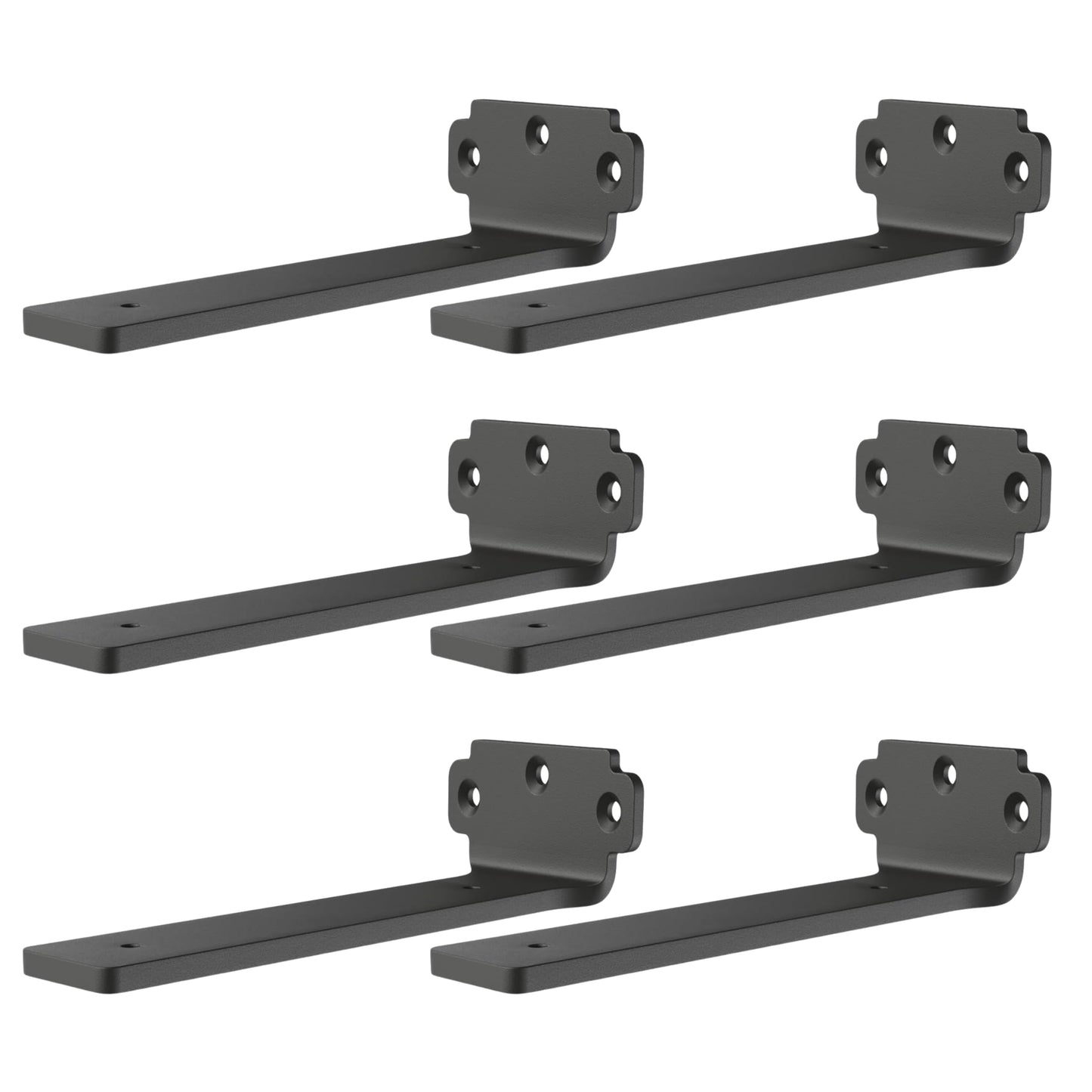 DINIAL Floating Shelf Brackets, Heavy Duty Shelf Brackets for Shelves, Color Coated 5mm Metal Wall Shelf Support Brackets, 75KG Load Capacity