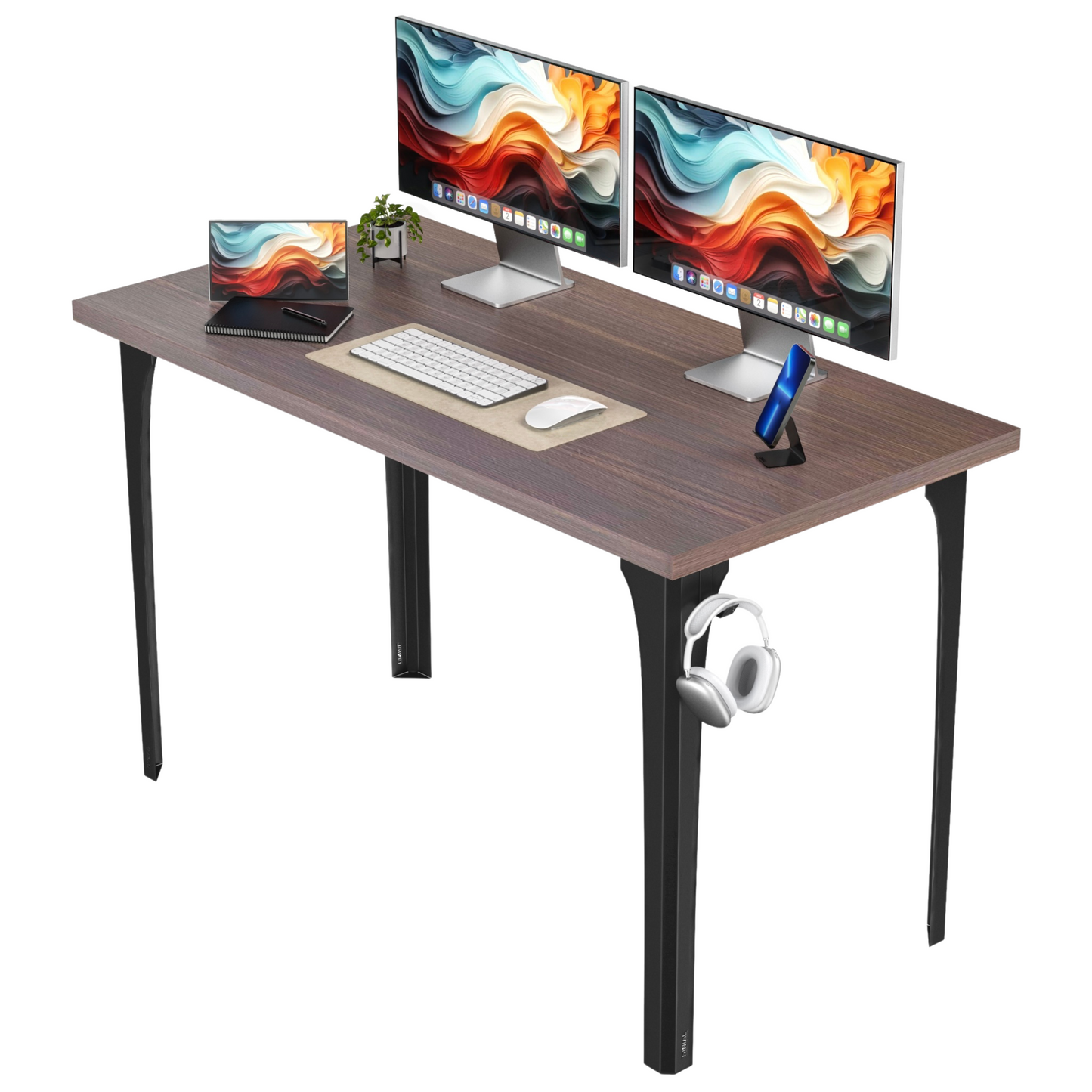 DINIAL Study Computer Desk with Metal Designed Frame And MDF Board