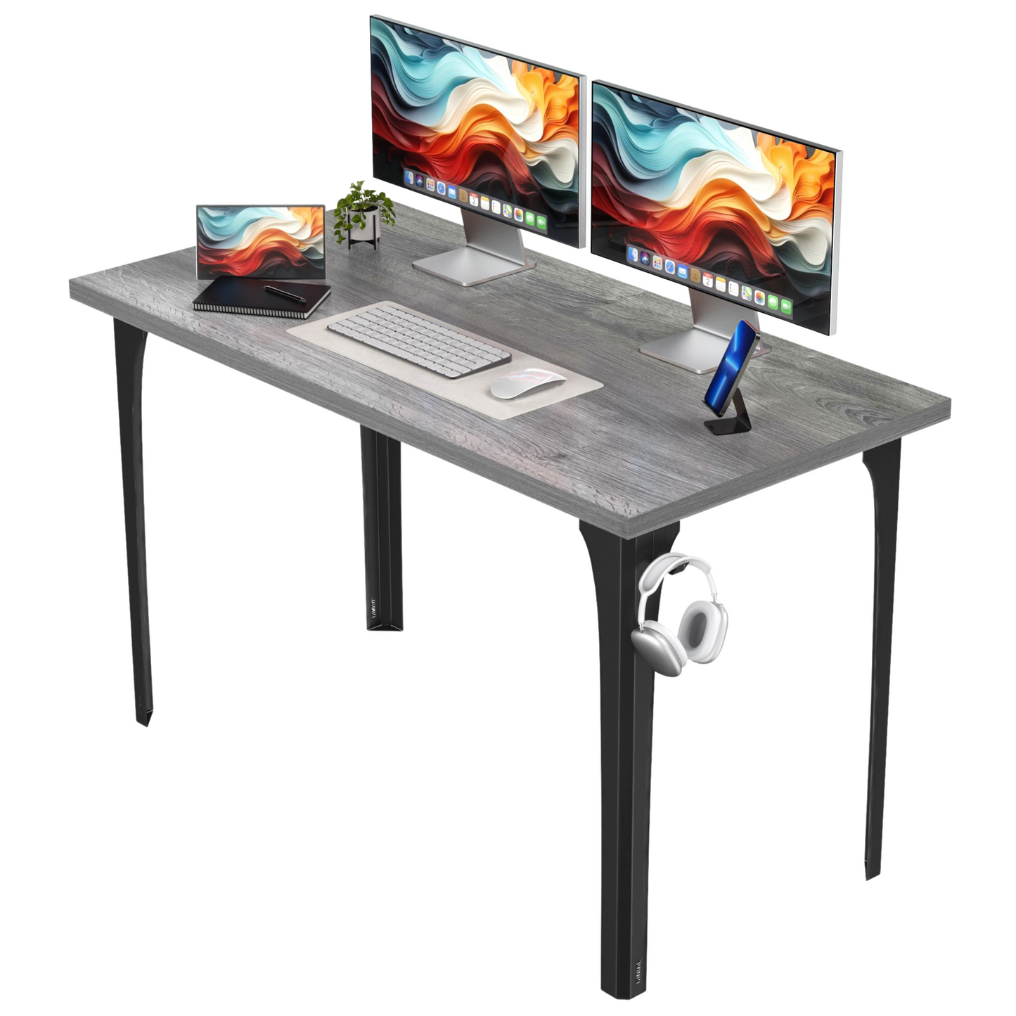 DINIAL Study Computer Desk with Metal Designed Frame And MDF Board