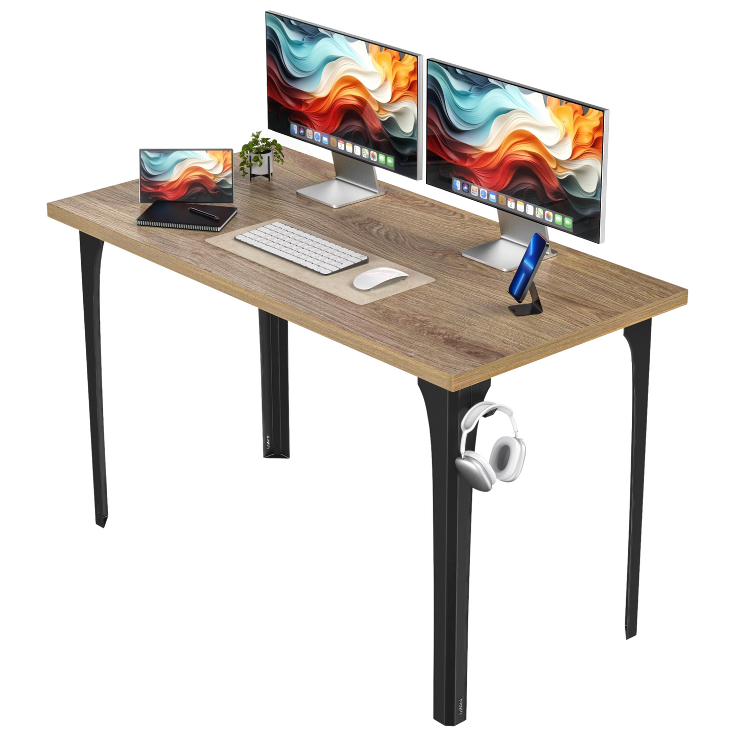 DINIAL Study Computer Desk with Metal Designed Frame And MDF Board