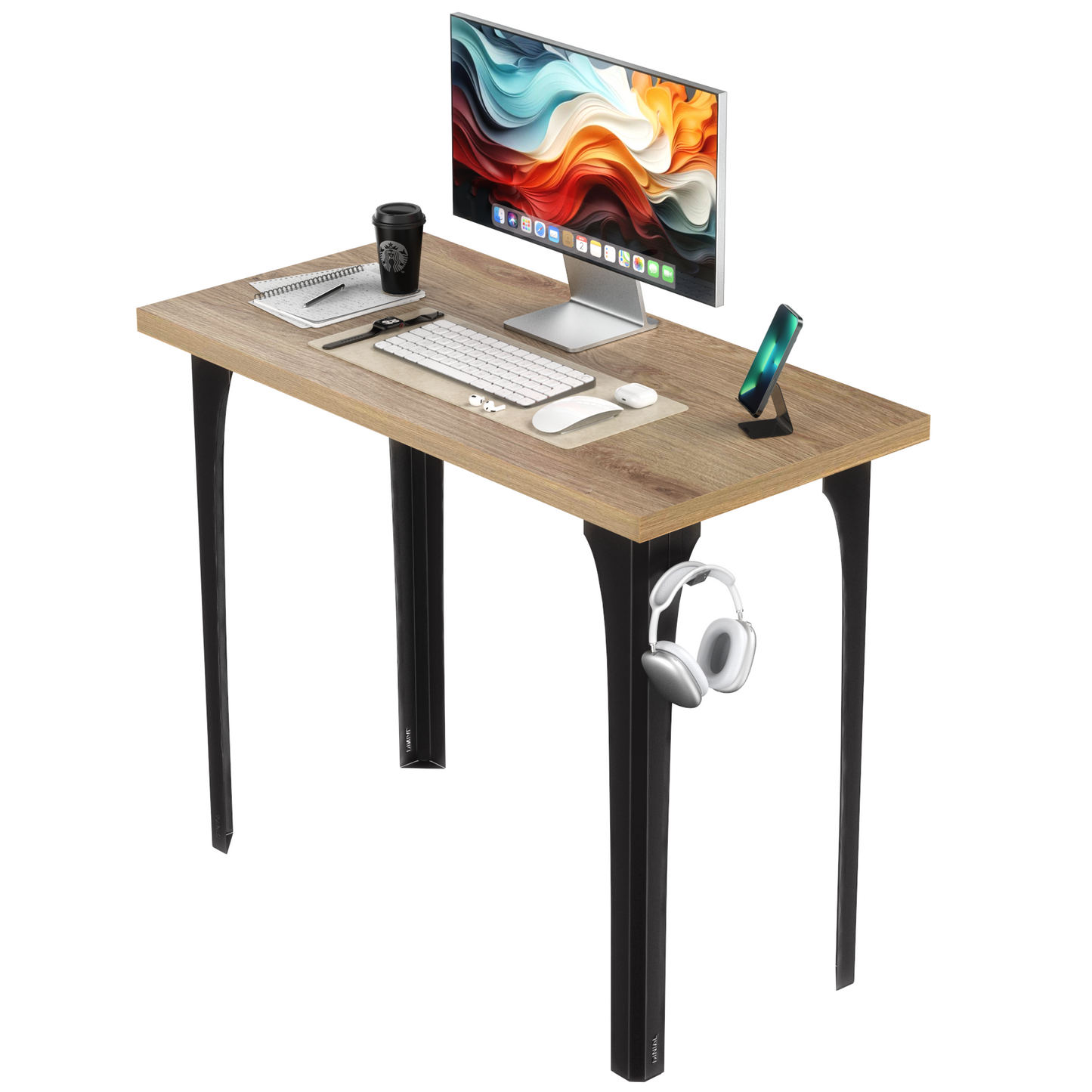DINIAL Study Computer Desk with Metal Designed Frame And MDF Board