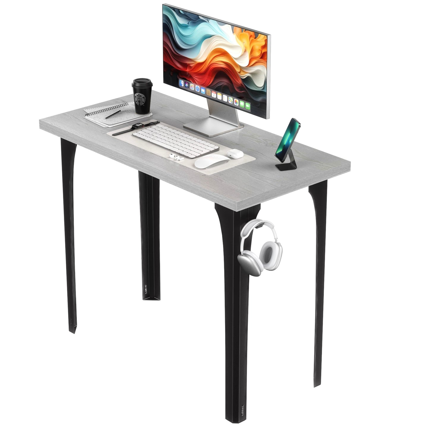 DINIAL Study Computer Desk with Metal Designed Frame And MDF Board