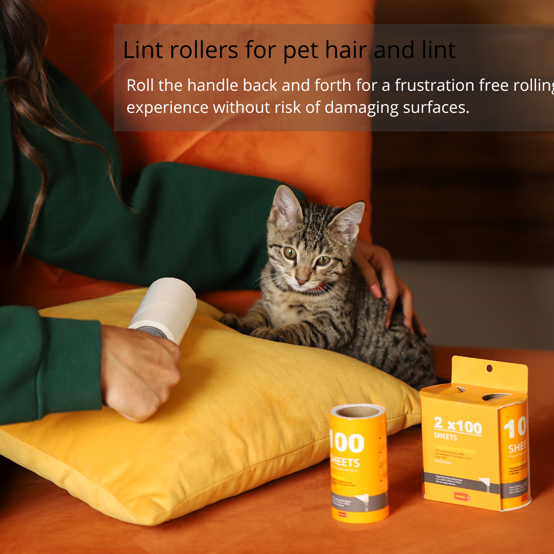 DINIAL Lint Roller 100 Spiral Sheets with Extra 100 Sheets Refill (200 SHEETS IN TOTAL)