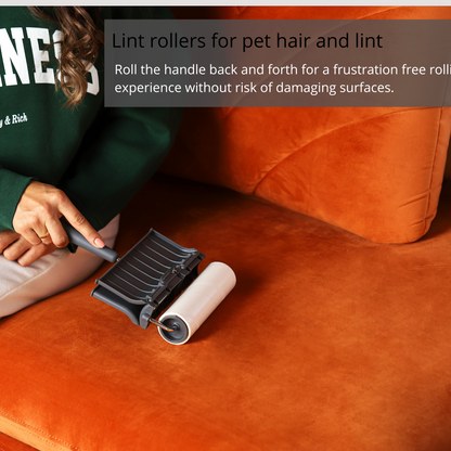 Dinial Large Lint Roller Remover Handle + 3 Refills (400 Sheets in Total)